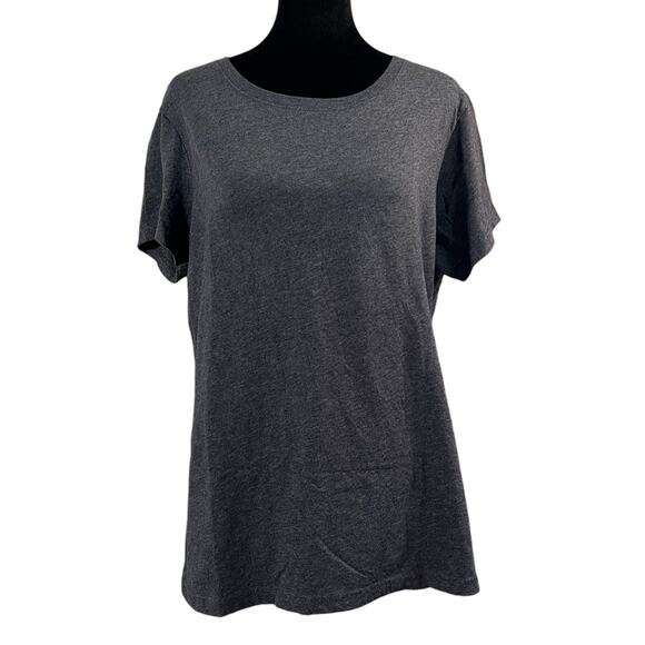LAT Short Sleeve Crew Neck Tee Shirt Top Ladies Size Large Smoke - Picture 1 of 11